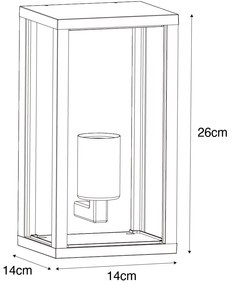 Vonkajšia nástenná lampa čierna s dymovým sklom 26 cm IP44 - Charlois