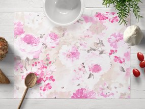 Biante Dekoračné prestieranie na stôl PM-030 Ružové maľované kvety 30x40 cm