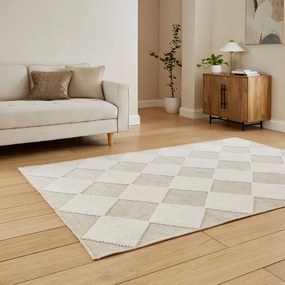 Bielo-béžový prateľný koberec 160x230 cm Lyna Beige&amp;White – Think Rugs
