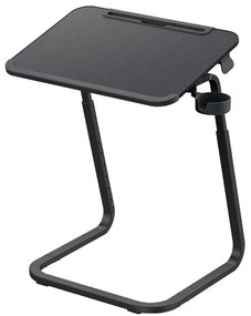 Stolík na raňajky s nastaviteľnou výškou a stojanom na tablety, čierny