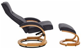 Set sivého polohovacieho kresla a podnožky s poťahom z textílie Støraa Rika