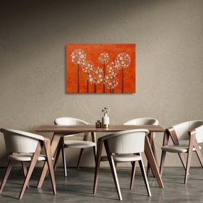 Sklenený obraz - Oranžový les (70x50 cm)