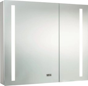 Aluminio Sun Zrkadlová skrinka s LED osvetlením, 80 × 70 × 13 cm, strieborná