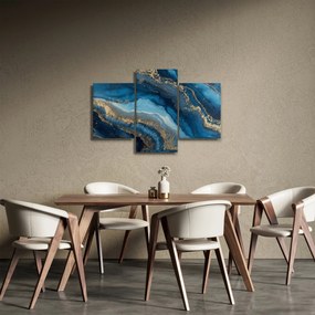 Obraz - Modrá mramorová abstrakcia (90x60 cm)
