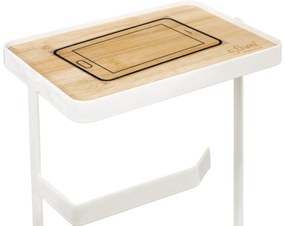 Stojan na toaletný papier Modern, biela/s drevenými prvkami