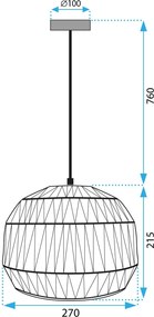 Toolight Toolight, stropné svietidlo 1xE27 APP1291-1CP, béžová, OSW-02423