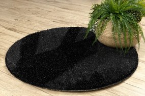 Kúpeľňový koberček SYNERGY glamour / lurex, čierny kruh