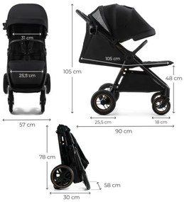 KINDERKRAFT - Športový kočík MITZY Air Black