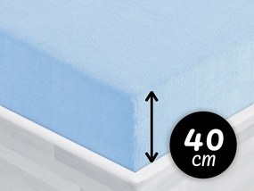 Froté napínacie prestieradlo na extra vysoký matrac FR-014 Nebesky modré 180 x 200 - výška 40 cm