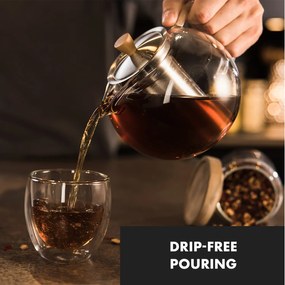 Klarstein Sencha, kanvica na čaj, 1,3 l, sitko z nehrdzavejúcej ocele, borosilikátové sklo, vrchnák