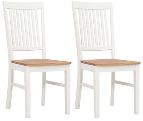 Jedálenské stoličky 2 ks, biele, dubový masív 247840