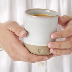 Ib Laursen Kameninový hrnček Heart White Matt 190 ml