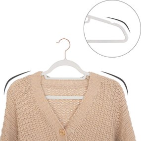 Zamatové vešiaky, protišmykové, 50 ks, biele