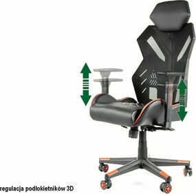 SI Otočná stolička Revolt čierna - červená