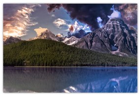 Obraz jazera a hôr (90x60 cm)