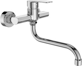Mereo Pego, drezová nástenná batéria, 150 mm, s ramienkom rúrkovým o 18 mm - 300 mm, chróm, MER-CB30106P