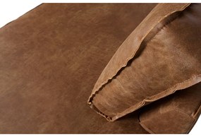 Hnedá rohová pohovka z imitácie kože (pravý roh/do L) Rodeo – WOOOD