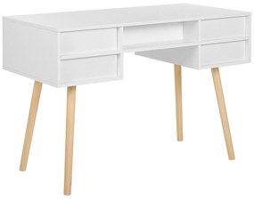 Písací stôl so 4 zásuvkami 110 x 55 cm biely LEVIN Beliani