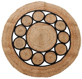 H&S Decoration Koberec Jute, (fi) 90 cm, hnedá/čierna