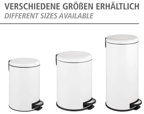 Biely nášľapný oceľový odpadkový kôš 30 l Leman – Wenko