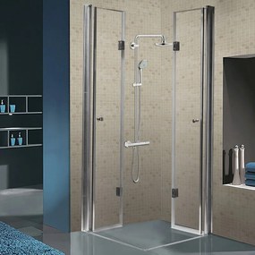 BPS-koupelny Štvorcový sprchový kút HYD-SK1290C 100x100 chróm/transparent + vanička HYD-SSV-SXL02C čierna