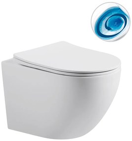 Cerano Cesso, závesná WC misa Rimless, Vortex + UF sedátko - biela matná - 49x36 cm, CER-CER-476681