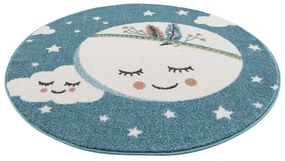 Dekorstudio Kruhový detský koberec ANIME - mesiac indián 9383 Priemer koberca: 120cm