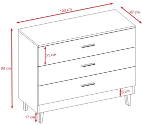 Dětská komoda Kubi 100 cm kašmír