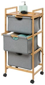 Sivo-hnedý bambusový kúpeľňový regál 44x96 cm Bahari - Wenko