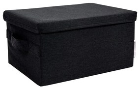 Čierny látkový úložný box s vekom 45x34x25 cm Soft Storage – Bigso