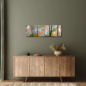 Obraz - Striedanie ročných období (s hodinami) (90x30 cm)