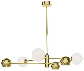 Jupiter 1962 - Luster na tyči MOKA 3xGU10/10W/230V + 3xG9/10W/230V zlatá/biela