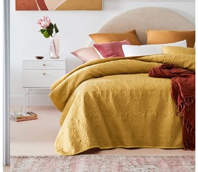 Room99 Prehoz na posteľ Prešívaný LEILA Farba: Horčicová, Veľkosť: 220 x 240 cm