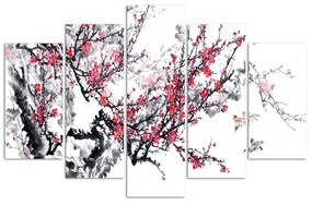 Gario Obraz na plátne Japonská čerešňa - 5 dielny Rozmery: 150 x 100 cm