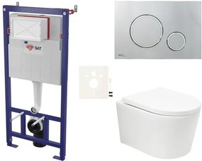 Závesný wc set SAT BREVIS do ľahkých stien / predstenová vírové splachování SIKOSSBRTOR71K