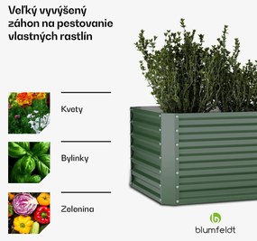 Blumfeldt High Grow Straight vyvýšený záhon, 1200 L, Ergonomický, Odolný voči poveternostným vplyvom, Otvorená základňa