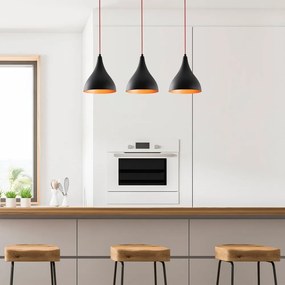 Čierne závesné svietidlo s kovovým tienidlom Berceste – Opviq lights