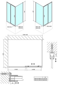 Polysan Polysan, DEEP sprchová bočná stena 900 x 1500 mm, číre sklo, MD3315