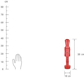 JAMES Dekoračný luskáčik 38 cm - červená