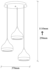 Luster na lanku YILDO 3xE27/40W/230V