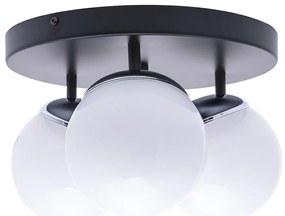 Stropné svietidlo Sfera, 3x biele sklenené tienidlo, b/ch, o