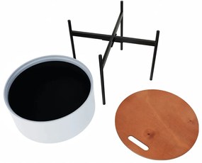Príručný stolík Mosai - sivá / prírodná / čierna