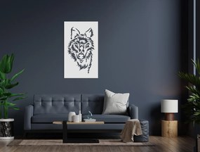 drevko Drevený obraz na stenu Vlk - samotár Rozmer obrazu: 44,5 x 26,5 cm, Farba dekorácie: Čierna