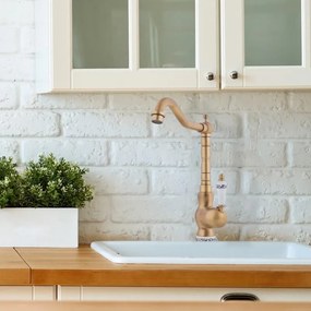 Kuchynská drezová batéria - BERTUG retro - zlatá