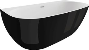 Polimat Akrylátová voľne stojaca vaňa k stene Risa 160x80 POLIMAT-Rozmery: 160x80, POLIMAT-Farba vane: Biela / čierna lesk