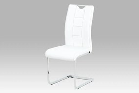 Autronic -  Jedálenská stolička DCL-411 WT biela koženka / chróm