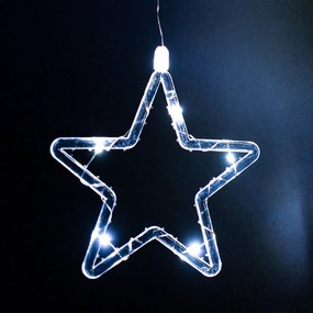 Svetelný vonkajší záves Stars, 200x60cm, LED, studená biela, časovač, 8 funkcií, na batérie, 200 cm