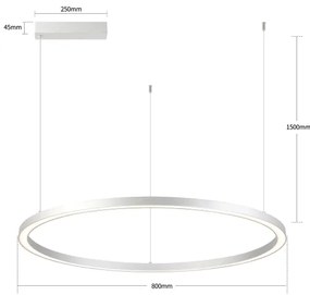 Brilagi-LED Stmievateľný luster na lankách PORTOFINO LED/60W/230V pr. 80 cm strieborný + diaľkové ovládanie