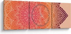 Obraz - Mandala umenia (s hodinami) (90x30 cm)