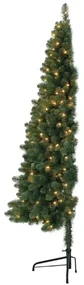 Umelý vianočný polovičný stromček, 80 LED- ov, 120 cm 140 vetiev